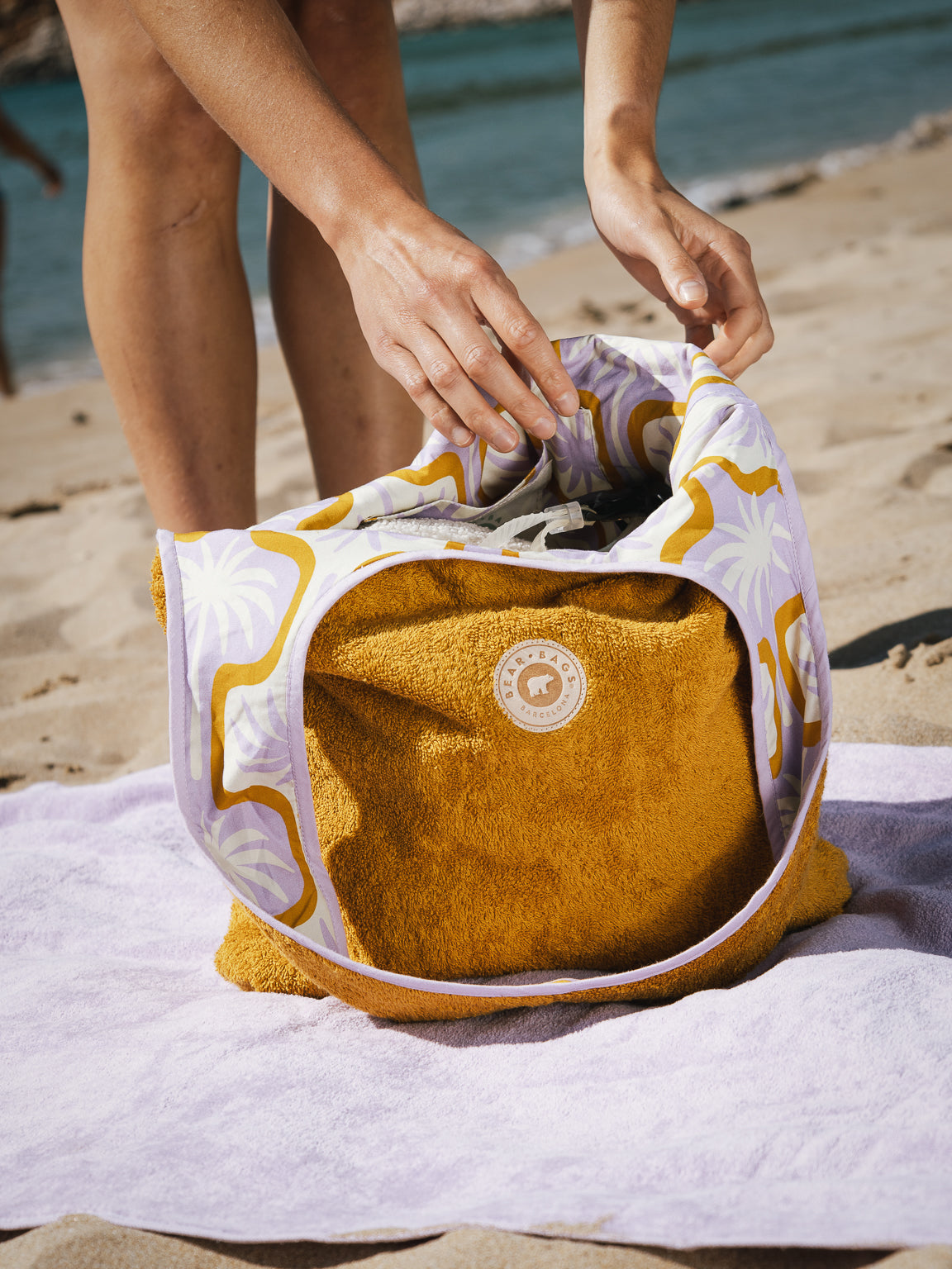 TOTE BAG PALM BEACH MOSTAZA