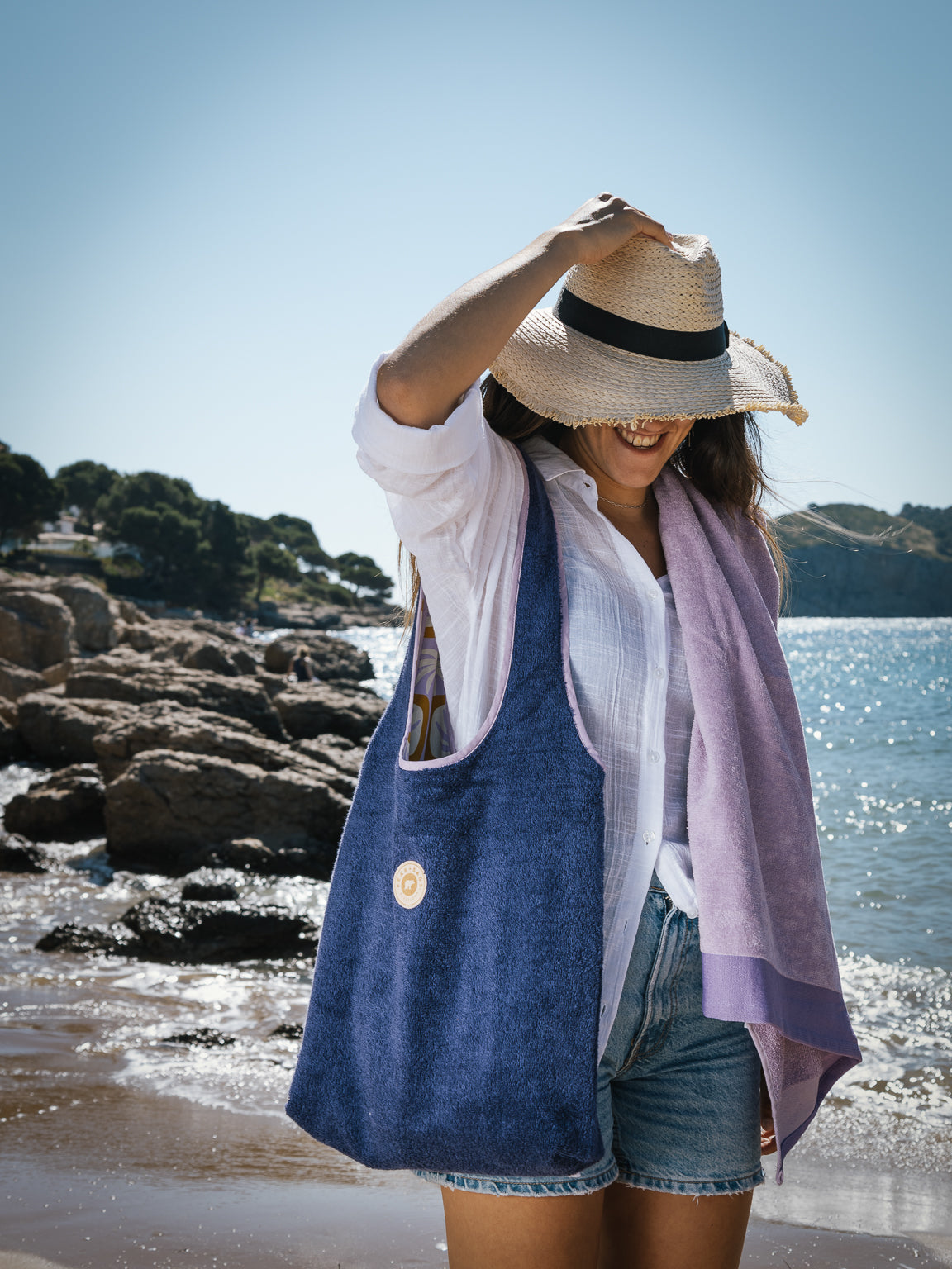 TOTE BAG PALM BEACH AZUL