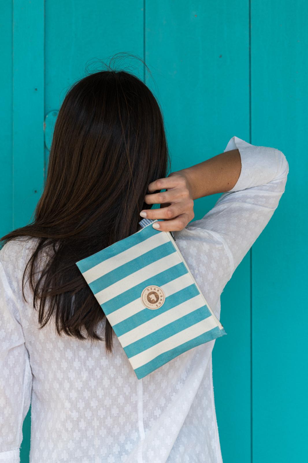 LITTLE BAG STRIPES TURQUOISE