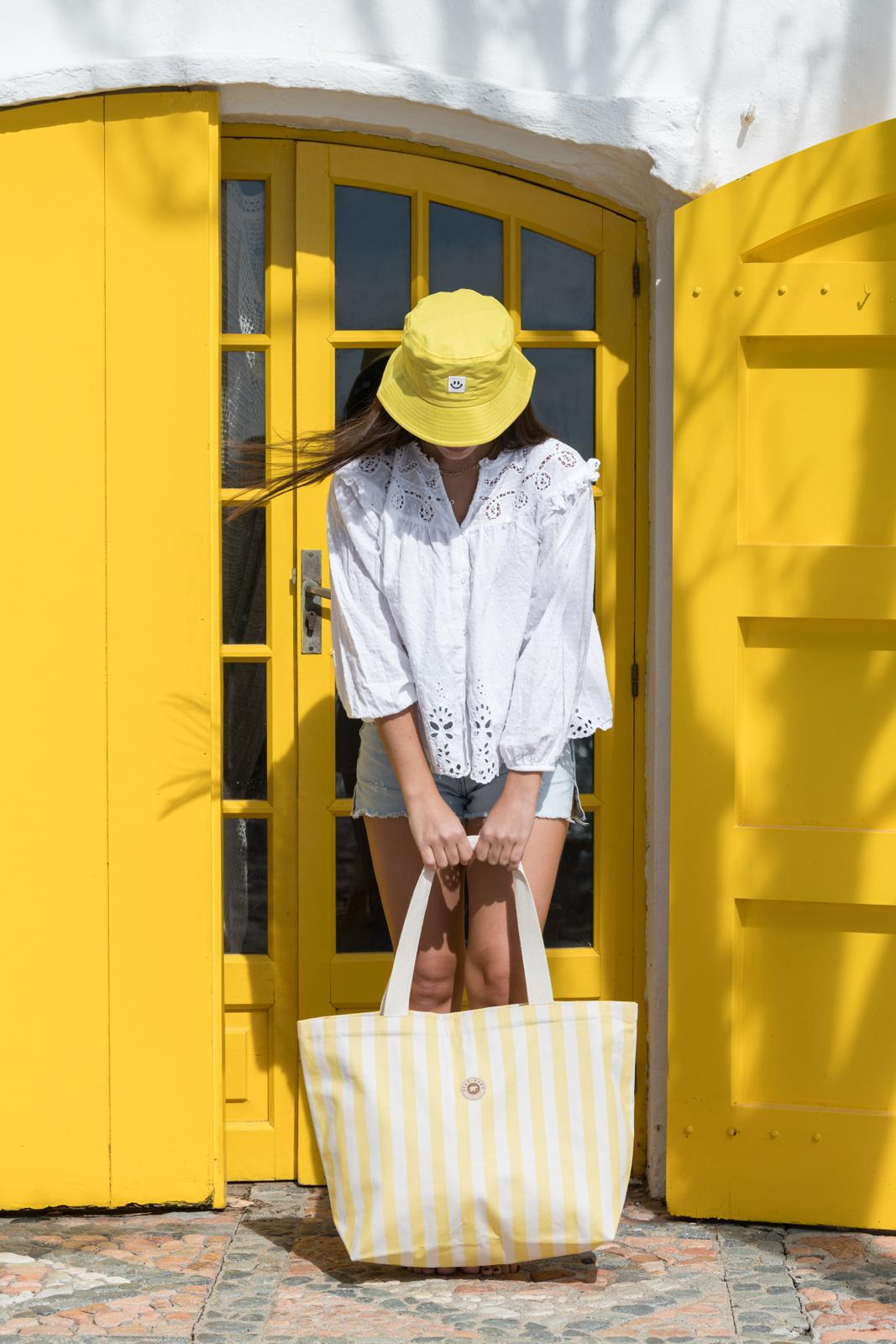BEACH BAG STRIPES YELLOW