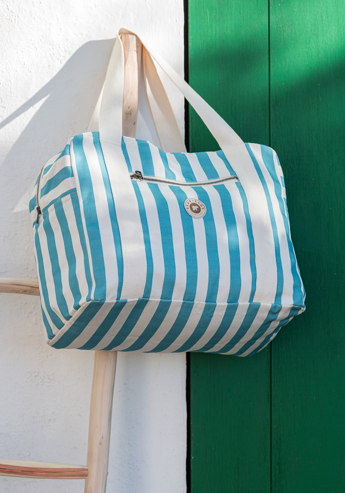 CABIN BAG STRIPES TURQUOISE