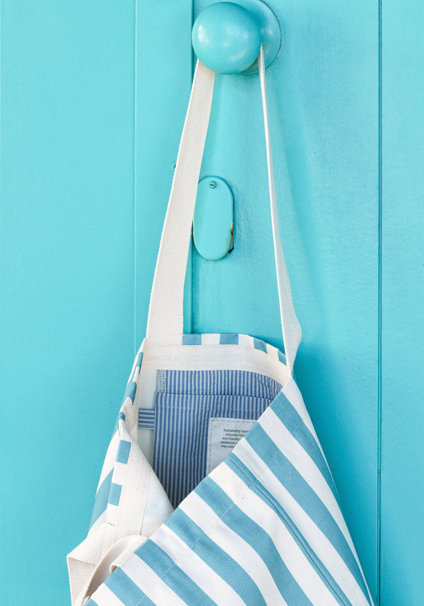 TOTE BAG STRIPES TURQUOISE