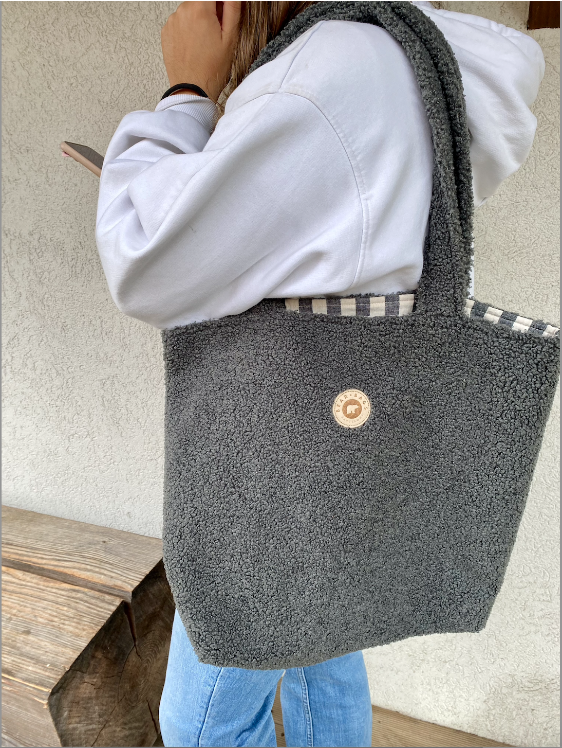 TOTE BAG SHERPA DARK GREY