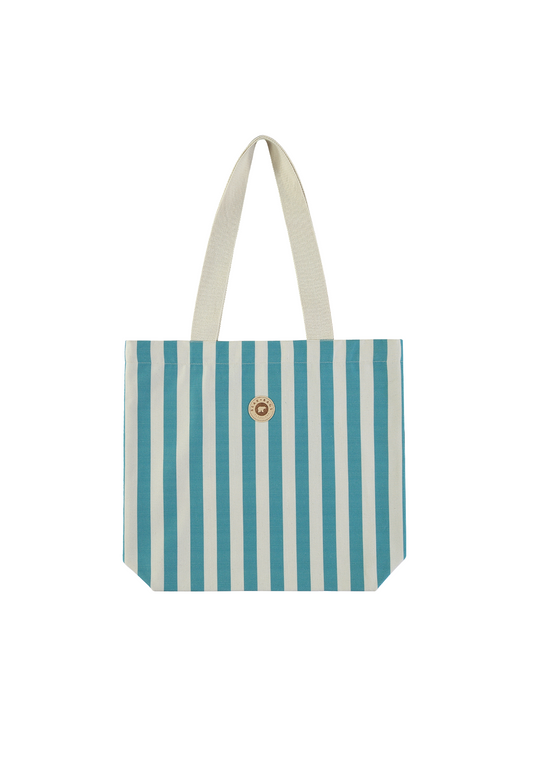 TOTE BAG STRIPES TURQUOISE