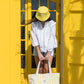 BEACH BAG STRIPES YELLOW