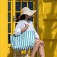 BEACH BAG STRIPES TURQUOISE