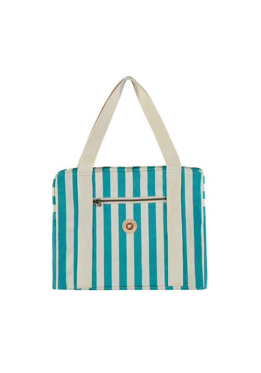 CABIN BAG STRIPES TURQUOISE